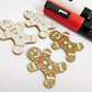gold glitter gingerbread men Christmas Xmas DIY earring supplies laser cut acrylic dangles blanks engraved paint fill