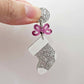silver glitter stockings Christmas DIY earring supplies laser cut acrylic dangles blanks engraved paint fill craft