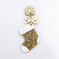 gold glitter stockings Christmas DIY earring supplies laser cut acrylic dangles blanks engraved paint fill craft
