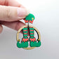 oak wood veneer elf legs hoops Christmas Xmas DIY earring supplies laser cut acrylic paint fill engraved
