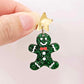green glitter gingerbread men Christmas Xmas DIY earring supplies laser cut acrylic dangles blanks engraved paint fill
