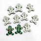 green glitter gingerbread men Christmas Xmas DIY earring supplies laser cut acrylic studs blanks engraved paint fill mixed pack