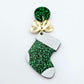 green glitter stockings Christmas DIY earring supplies laser cut acrylic dangles blanks engraved paint fill craft