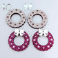 hot pink glitter wreath Christmas Xmas bows DIY earring supplies laser cut acrylic dangles blanks engraved paint filled baubles layered hoops