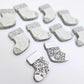 silver glitter stockings Christmas Xmas DIY earring supplies laser cut acrylic studs blanks paint fill engraved