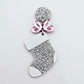 silver glitter stockings Christmas DIY earring supplies laser cut acrylic dangles blanks engraved paint fill craft