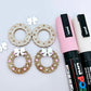 rose gold glitter wreath Christmas Xmas bows DIY earring supplies laser cut acrylic dangles blanks engraved paint filled baubles layered hoops