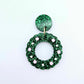 green glitter wreath Christmas Xmas bows DIY earring supplies laser cut acrylic dangles blanks engraved paint filled baubles layered hoops