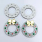 silver glitter wreath Christmas Xmas bows DIY earring supplies laser cut acrylic dangles blanks engraved paint filled baubles layered hoops