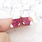 hot pink glitter stockings Christmas Xmas DIY earring supplies laser cut acrylic studs blanks paint fill engraved