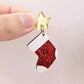 red glitter stockings Christmas DIY earring supplies laser cut acrylic dangles blanks engraved paint fill craft