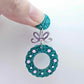 teal glitter wreath Christmas Xmas bows DIY earring supplies laser cut acrylic dangles blanks engraved paint filled baubles layered hoops