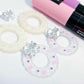 fairy dust clear silver glitter wreath Christmas Xmas bows DIY earring supplies laser cut acrylic dangles blanks engraved paint filled baubles layered hoops
