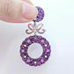 purple glitter wreath Christmas Xmas bows DIY earring supplies laser cut acrylic dangles blanks engraved paint filled baubles layered hoops