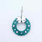 teal glitter wreath Christmas Xmas bows DIY earring supplies laser cut acrylic dangles blanks engraved paint filled baubles layered hoops