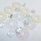 fairy dust silver clear glitter wreath Christmas Xmas silver mirror bows DIY earring supplies laser cut acrylic studs blanks engraved paint filled baubles statement