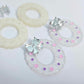 fairy dust clear silver glitter wreath Christmas Xmas bows DIY earring supplies laser cut acrylic dangles blanks engraved paint filled baubles layered hoops