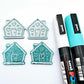 teal glitter gingerbread houses Christmas Xmas DIY earring supplies laser cut acrylic dangles blanks engraved paint fill icing frosting