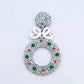 silver glitter wreath Christmas Xmas bows DIY earring supplies laser cut acrylic dangles blanks engraved paint filled baubles layered hoops