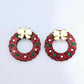 red glitter wreath Christmas Xmas bows DIY earring supplies laser cut acrylic dangles blanks engraved paint filled baubles layered hoops