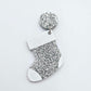 silver glitter stockings Christmas DIY earring supplies laser cut acrylic dangles blanks engraved paint fill craft