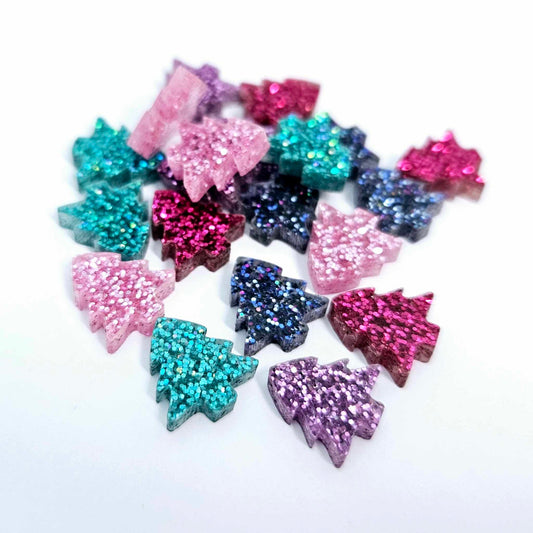 teal hot pink purple holographic blue glitter Christmas Xmas tree kids mixed pack DIY earring supplies laser cut acrylic studs blanks
