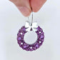 purple glitter wreath Christmas Xmas bows DIY earring supplies laser cut acrylic dangles blanks engraved paint filled baubles layered hoops