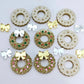 gold glitter wreath Christmas Xmas silver mirror bows DIY earring supplies laser cut acrylic studs blanks engraved paint filled baubles statement