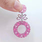 pink glitter wreath Christmas Xmas bows DIY earring supplies laser cut acrylic dangles blanks engraved paint filled baubles layered hoops