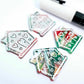 red green white gold shimmer swirl marble gingerbread houses Christmas Xmas DIY earring supplies laser cut acrylic dangles blanks engraved paint fill icing frosting