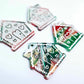 red green white gold shimmer swirl marble gingerbread houses Christmas Xmas DIY earring supplies laser cut acrylic dangles blanks engraved paint fill icing frosting