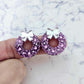 purple glitter wreath Christmas Xmas silver mirror bows DIY earring supplies laser cut acrylic studs blanks engraved paint filled baubles statement