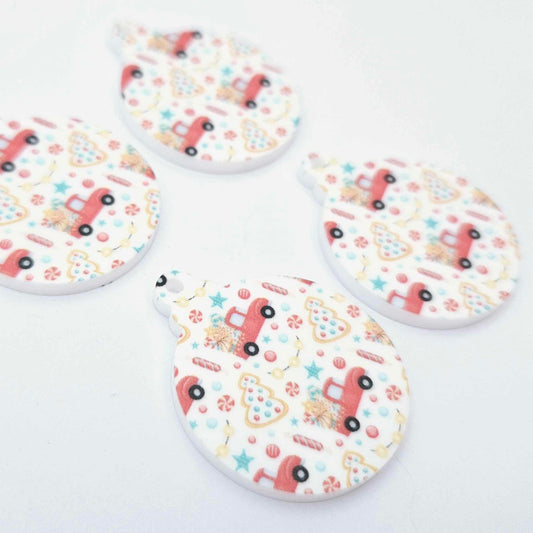 UV print gingerbread men Christmas Xmas tree DIY earring supplies laser cut acrylic dangles blanks