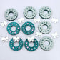 teal glitter wreath Christmas Xmas silver mirror bows DIY earring supplies laser cut acrylic studs blanks engraved paint filled baubles statement