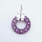 purple glitter wreath Christmas Xmas bows DIY earring supplies laser cut acrylic dangles blanks engraved paint filled baubles layered hoops