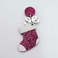 hot pink glitter stockings Christmas DIY earring supplies laser cut acrylic dangles blanks engraved paint fill craft