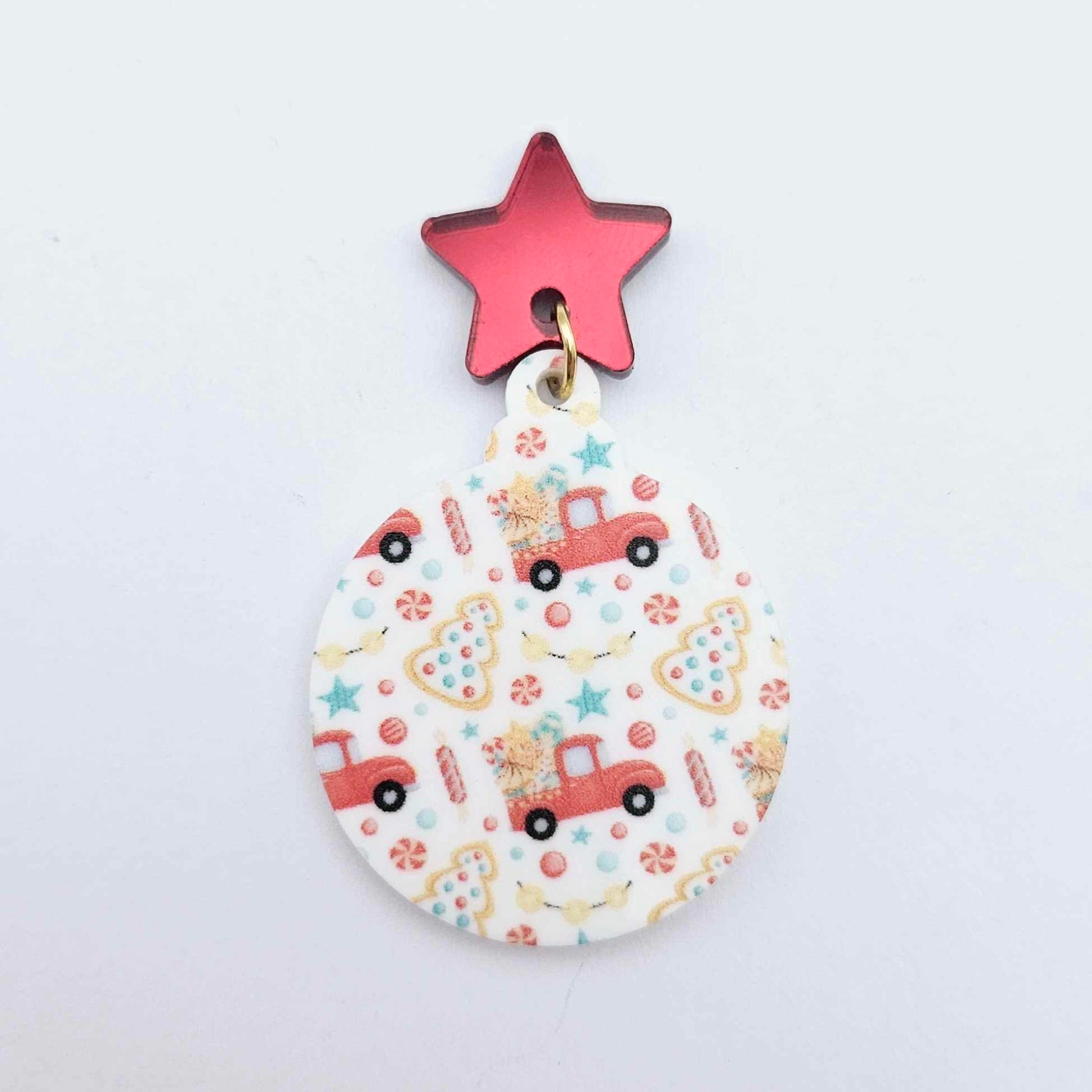 UV print gingerbread men Christmas Xmas tree DIY earring supplies laser cut acrylic dangles blanks