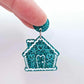 teal glitter gingerbread houses Christmas Xmas DIY earring supplies laser cut acrylic dangles blanks engraved paint fill icing frosting