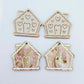 gold pearl swirl marble gingerbread houses Christmas Xmas DIY earring supplies laser cut acrylic dangles blanks engraved paint fill icing frosting