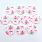 20mm circle pink patchwork trees bows vintage pastel UV print Christmas Xmas DIY earring supplies laser cut acrylic studs blanks