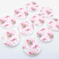20mm circle pink patchwork trees bows vintage pastel UV print Christmas Xmas DIY earring supplies laser cut acrylic studs blanks