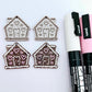 copper glitter gingerbread houses Christmas Xmas DIY earring supplies laser cut acrylic dangles blanks engraved paint fill icing frosting
