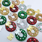 green red gold silver rose gold glitter traditional wreath Christmas Xmas silver mirror bows DIY earring supplies laser cut acrylic studs blanks engraved paint filled baubles statement mixed pack