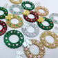 green red gold silver rose gold glitter wreath Christmas Xmas bows DIY earring supplies laser cut acrylic dangles blanks engraved paint filled baubles layered hoops mixed pack