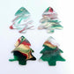 red green white gold marble swirl acrylic Christmas Xmas tree DIY earring supplies laser cut blanks dangles