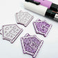 purple glitter gingerbread houses Christmas Xmas DIY earring supplies laser cut acrylic dangles blanks engraved paint fill icing frosting