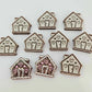 copper glitter gingerbread houses Christmas Xmas DIY earring supplies laser cut acrylic studs blanks engraved paint fill icing frosting