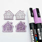 purple glitter gingerbread houses Christmas Xmas DIY earring supplies laser cut acrylic dangles blanks engraved paint fill icing frosting
