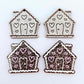 copper glitter gingerbread houses Christmas Xmas DIY earring supplies laser cut acrylic dangles blanks engraved paint fill icing frosting