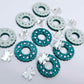 teal glitter wreath Christmas Xmas silver mirror bows DIY earring supplies laser cut acrylic studs blanks engraved paint filled baubles statement